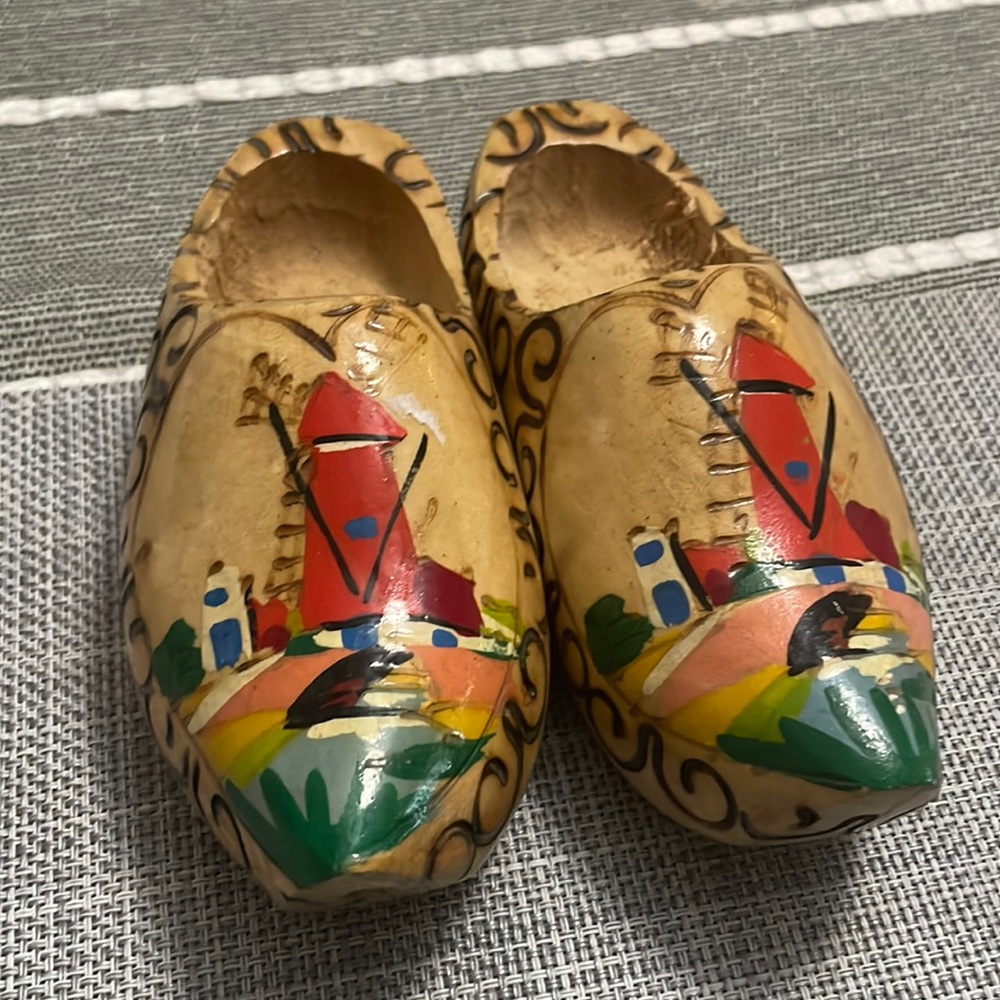 Vintage wood shoes made in Holland